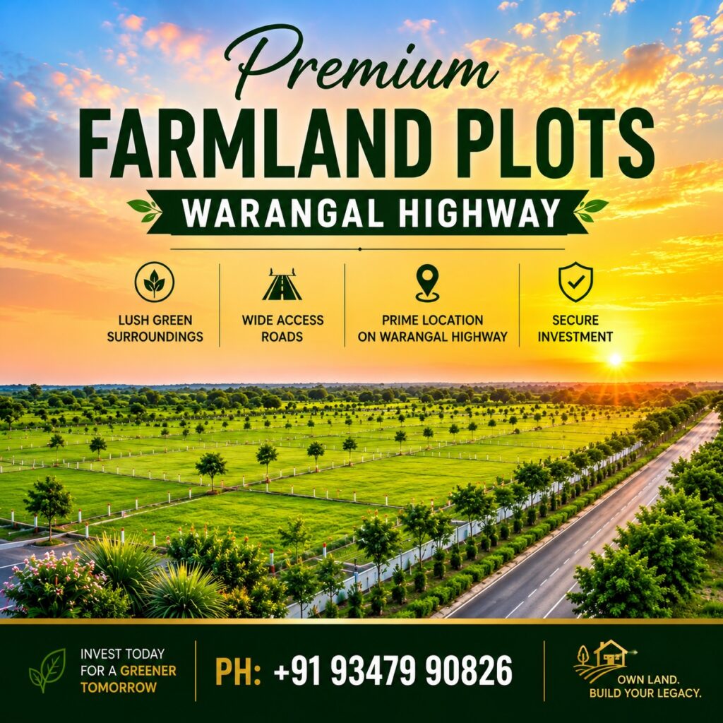 Farmland & Farmhouse Plots for Sale | Aler, Hyderabad-Warangal Highway